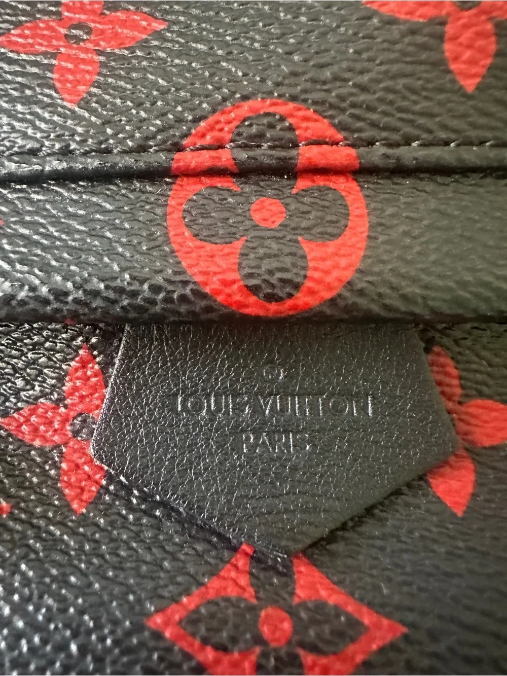 Louis Vuitton Infrarouge Palm Springs Black with Red Monogram Mini Backpack